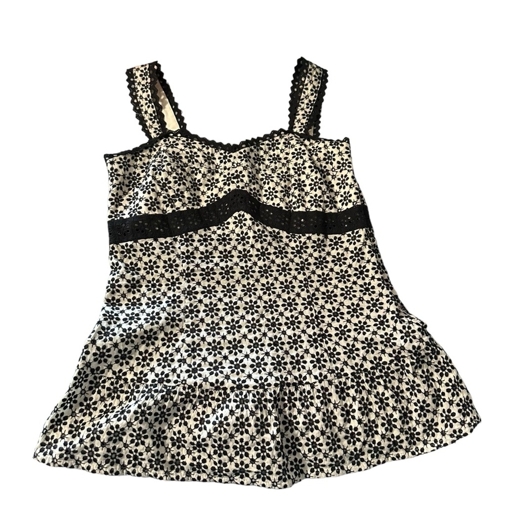 Floral Black and White Women's Top